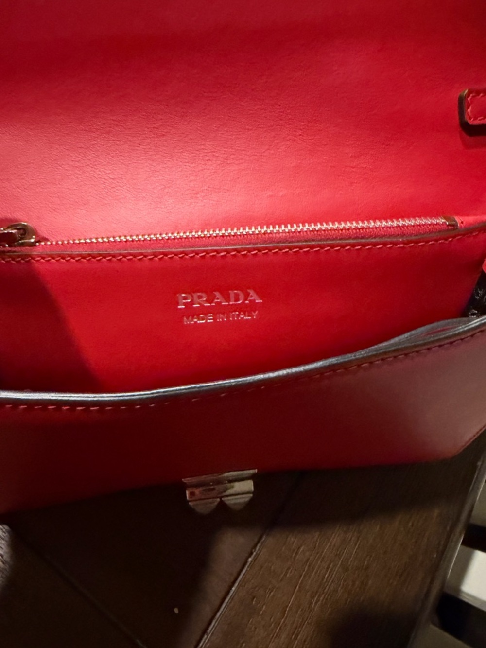 Prada Elektra Studded Red Leather Crossbody Bag with Removable Black Strap - Picture 6 of 10